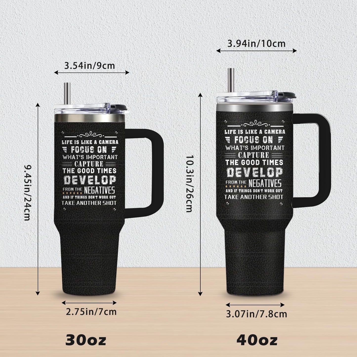Photographer Gifts for Women Men Tumbler with Handle Straws 40oz Photography Lovers Camera Lens Coffee Cup Mugs, Cool Photographers Birthday Christmas Gift