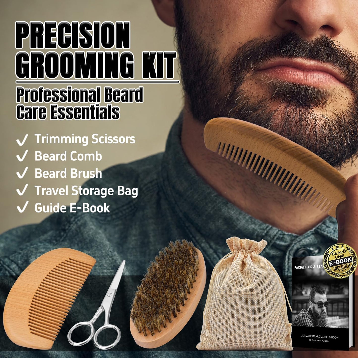 XIKEZAN Fathers Day Gifts for Dad Husband,Beard Kit Gifts for Men Grooming & Care w/Beard Conditioner, Wash,Oil,Balm,Birthday Valentines Easter Gifts for Mens Him Boyfriend Christmas Stocking Stuffers
