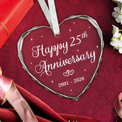 BSQUIELE 25th Anniversary Ornament - Gift for 25th Anniversary - Silver Anniversary - 25th Wedding Ornament - 25 Year of Marriage Gifts for Couple 2026 - Valentine, Birthday Gift for Husband, Wife