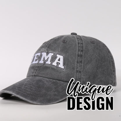 InnoBeta Mema Gifts Cap for Grandma, Funny Adjustable Embroidered Hat Gifts for Birthday, Christmas, Grey