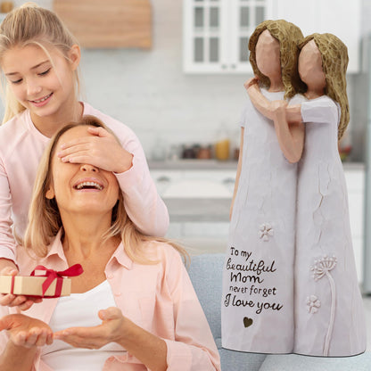 Mom Birthday Gifts from Daughter, Birthday Gift for Mom from Daughter, Valentines Day Gifts for Moms, Sculpted Hand-Painted Figurine