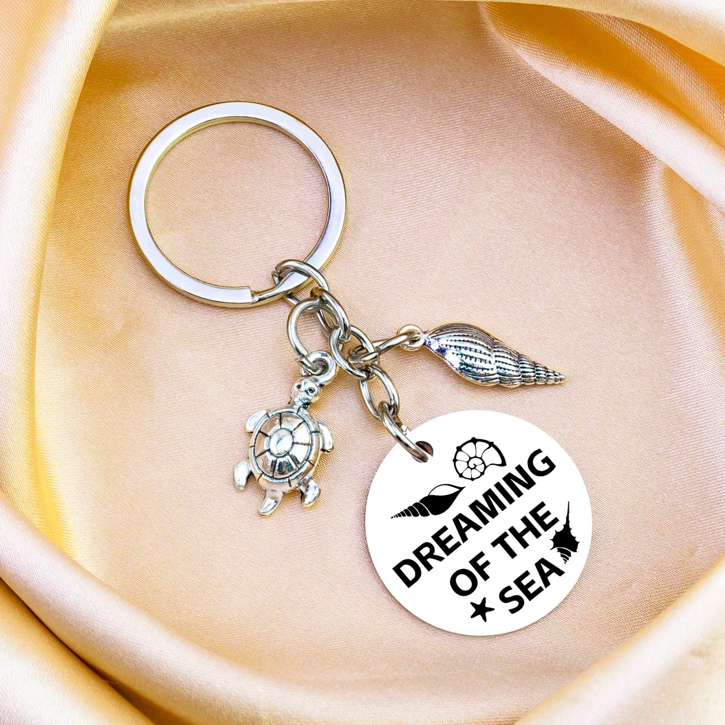 Ikacvb Beach Gifts For Women Friend Unique Ocean Gifts For Beach Lovers Woman Girls Summer Beachy Themed Gift Ideas Conch Turtle Keychain Accessory Birthday Graduation Stuff