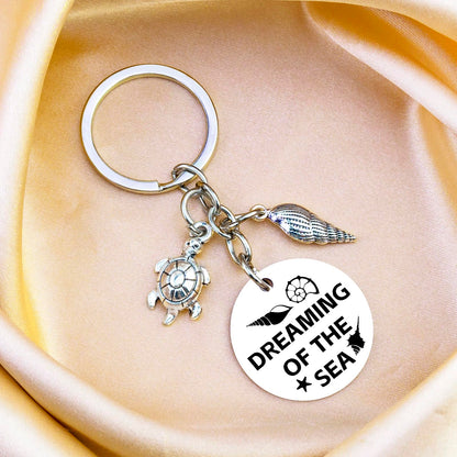 Ikacvb Beach Gifts For Women Friend Unique Ocean Gifts For Beach Lovers Woman Girls Summer Beachy Themed Gift Ideas Conch Turtle Keychain Accessory Birthday Graduation Stuff