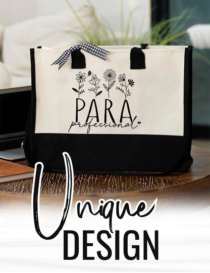 InnoBeta Paraprofessional Gifts for Women Canvas Tote Bag on Paraprofessional Appreciation Day, Tote with Top Zipper Closure and Shoulder Strap