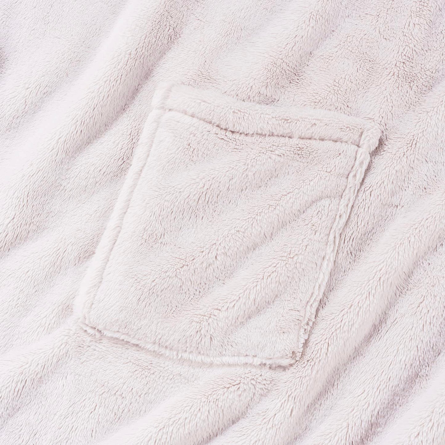 Berkshire Blanket Primalush™ Wearable Blanket, Cozy Loungewear Pocketed Plush Cape Wrap for Adults & Teens(Moonbeam, One Size 58"X64")
