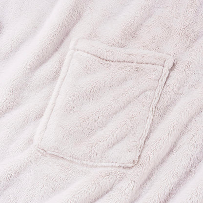Berkshire Blanket Primalush™ Wearable Blanket, Cozy Loungewear Pocketed Plush Cape Wrap for Adults & Teens(Moonbeam, One Size 58"X64")