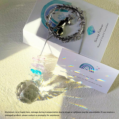 Cat Memorial Suncatcher - Lost of Cat Bereavement Gift Idea, Pet Loss Sympathy Gifts, Thoughtful Cats Remembrance Sun Catcher, Passing Away Remembrance Memory Gift
