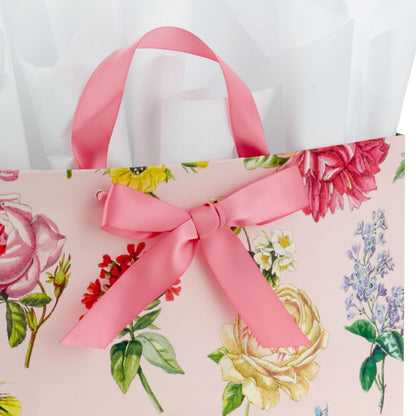 Hallmark 10" Large Mother's Day Gift Bag with Tissue Paper (Vintage Floral with Pink Bow) for Valentine's Day, Easter, Bridal Showers, Graduations, New Moms