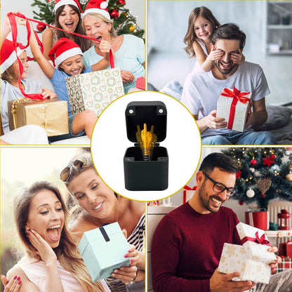 3Pc Middle Finger in a Box Pop-Up Surprise Prank Gift for Adults Spoof Hand Box for Office Desk or Home Decor Perfect Novelty Gift for Christmas and Special Occasions (3Pc, Golden)