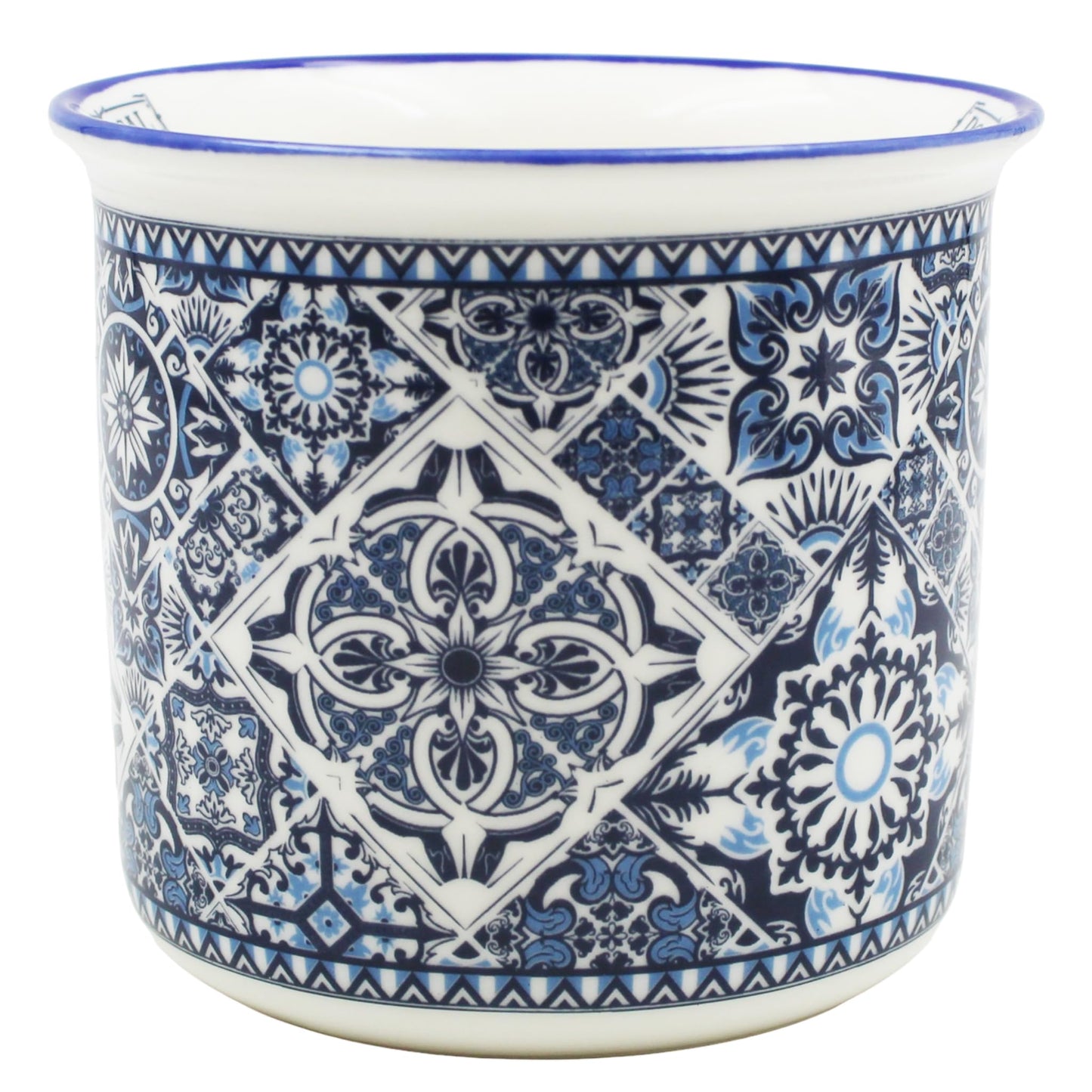 Portug'art Souvenirs Portugal Azulejo Tile Ceramic Coffee Mug - 12 oz - Blue & White Pattern - Dishwasher & Microwave Safe - Traditional Portuguese Design