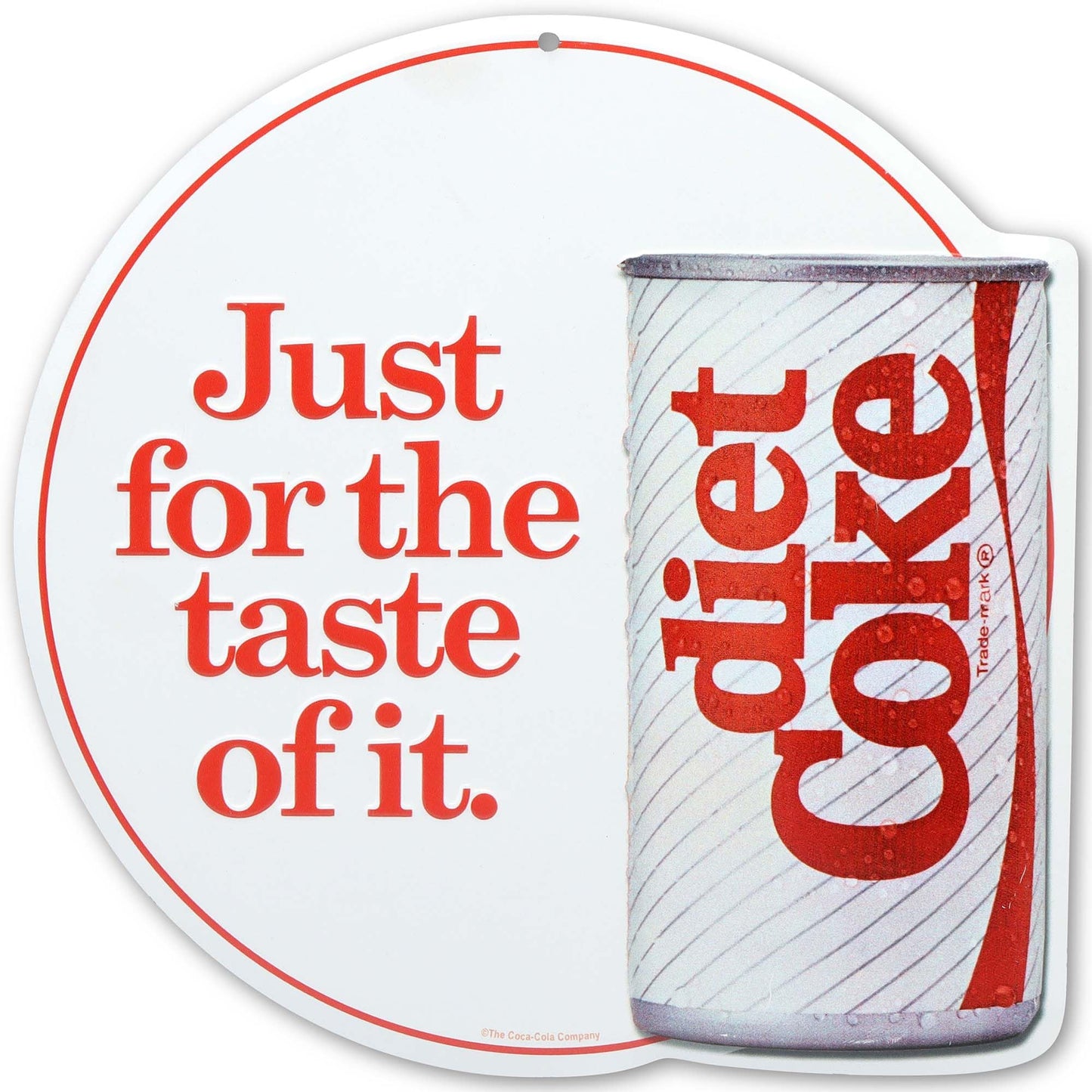 Coca-Cola Diet Coke Just for the Taste Layered Metal Sign - Retro Soda Wall Decor for Home or Man Cave