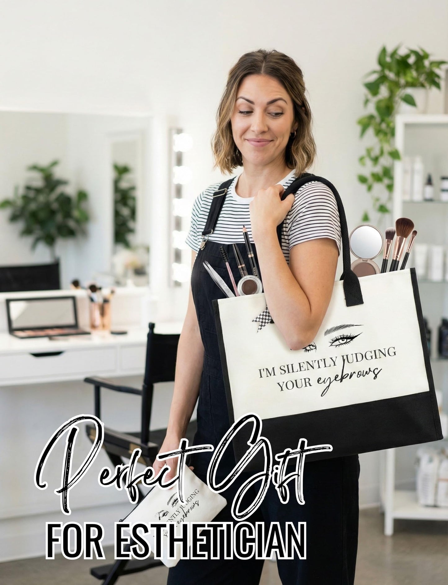 InnoBeta Esthetician Gifts for Women, Aesthetician Tote Bag with Top Zipper Closure and Shoulder Strap for Birthday, Christmas and Every Special Occasion