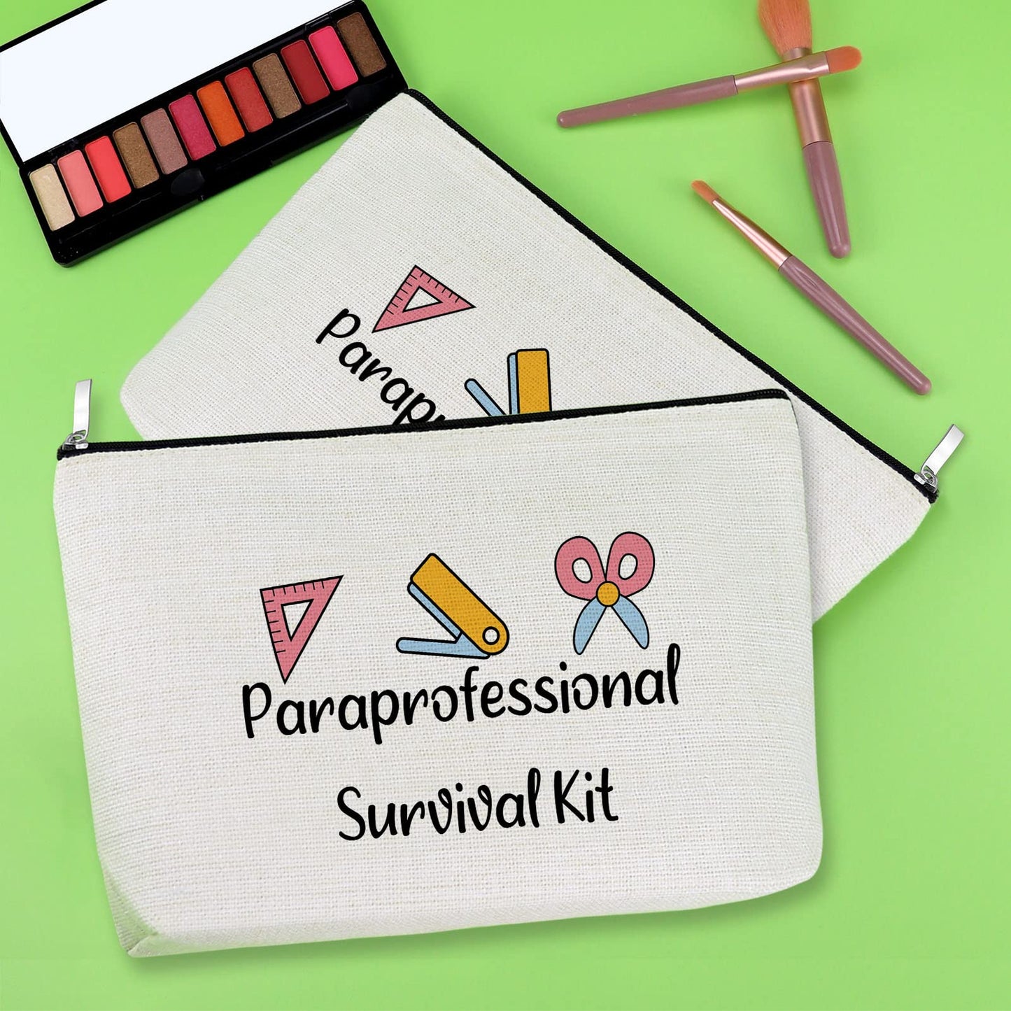 Paraprofessional Appreciation Gift 2 Pcs Makeup Bag Para Thank You Gifts for Paraeducator Teacher Assistant Travel Pouch Teachers' Day Birthday Christmas Graduation Present 2 Pack Cosmetic Bag