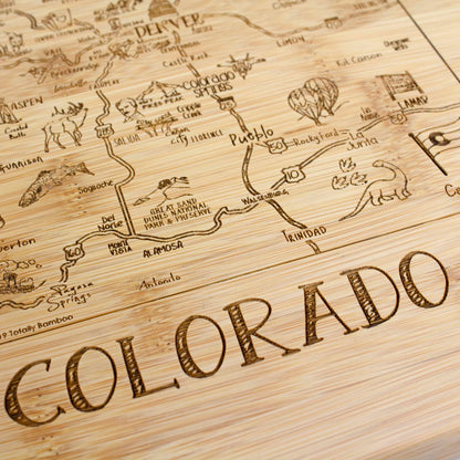Totally Bamboo A Slice of Life Colorado State Serving and Cutting Board, 11" x 8.75"