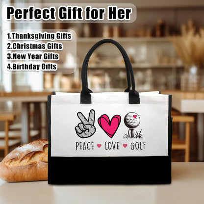 Peace Love Softball Tote Bag with Pockets for Women - A01-A08