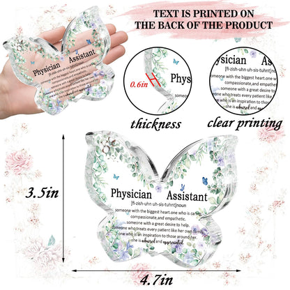 Butterfly Shaped Acrylic "Physician Assistant" Desk Sign, Physician Assistant Gift, Great Clinical Instructor Appreciation Decoration, Also a Durable Clinic Office Gift for Graduation and PA Week