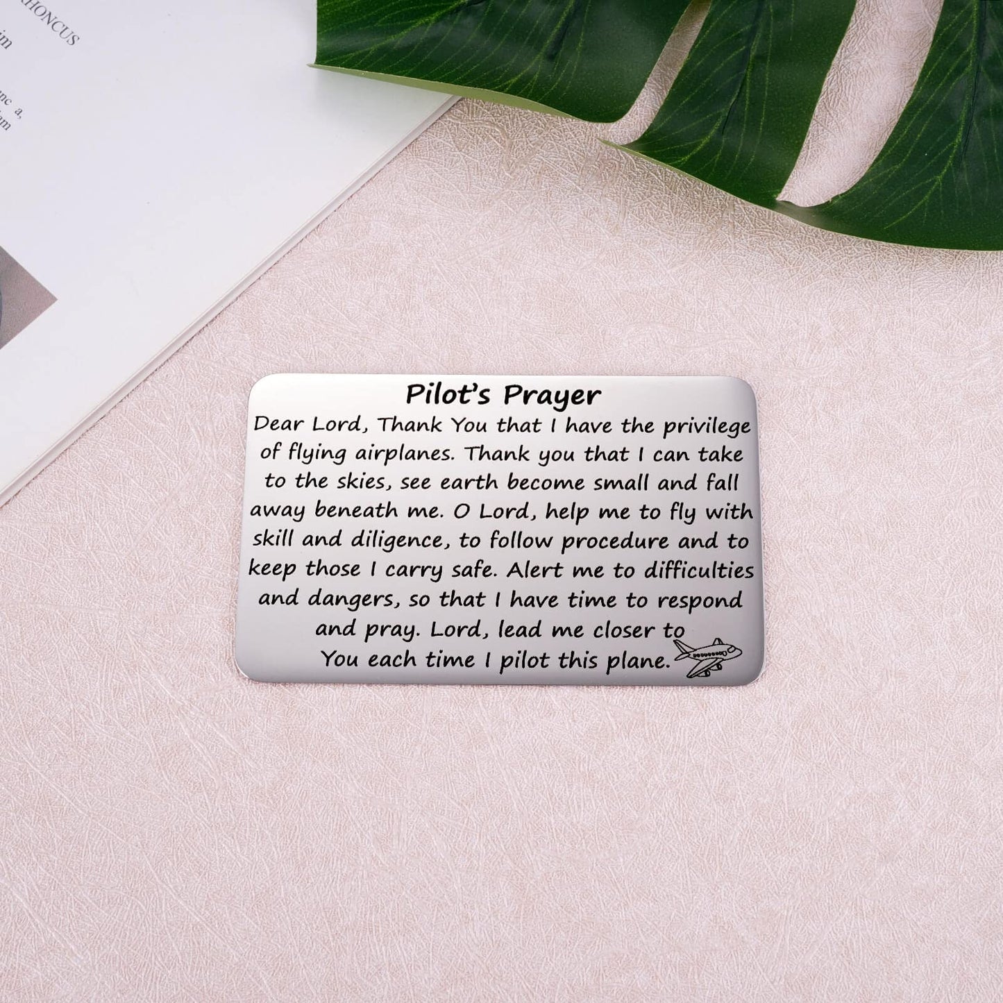 Aesnefe Pilot’s Prayer Wallet Card for Pilot Boyfriend, Aviation Gifts for Pilot Graduation, Future Pilot Gift for New Pilot, Pilot Birthday Jewelry for Him Dad
