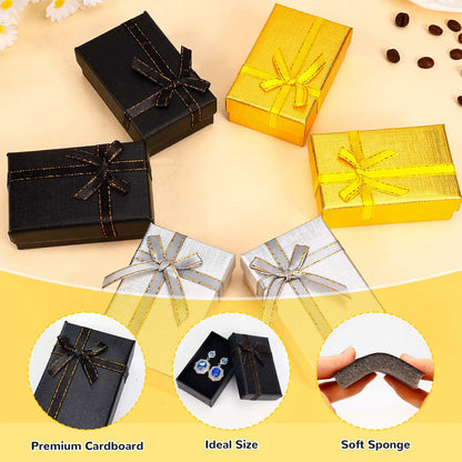 12 Pcs Small Jewelry Gift Boxes, 3.1 x 1.9 x 1 Inch Small Empty Gift Box Set for Earrings Rings Necklaces, Jewelry Gifts Boxes for Wedding Anniversaries Birthday Valentine's Day