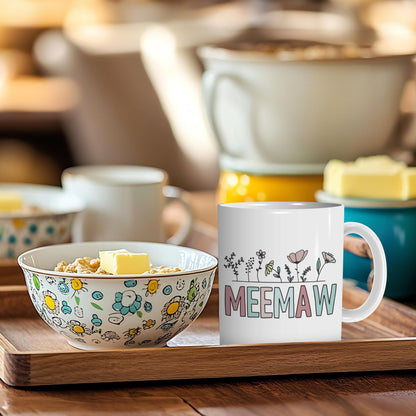 Meemaw Coffee Mug,Meemaw Gifts,Funny Tea Mugs,Birthday Christmas Gifts for Meemaw,Color Meemaw Coffee Mug 11Oz