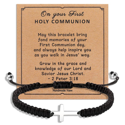 Korotho To Mens Gifts Cross Bracelet for Dad, Bonus Dad, Uncle, Son, Nephew, Grandson - Fathers Day Birthday Christmas First Communion Confirmation Baptism Christian Gift for Him