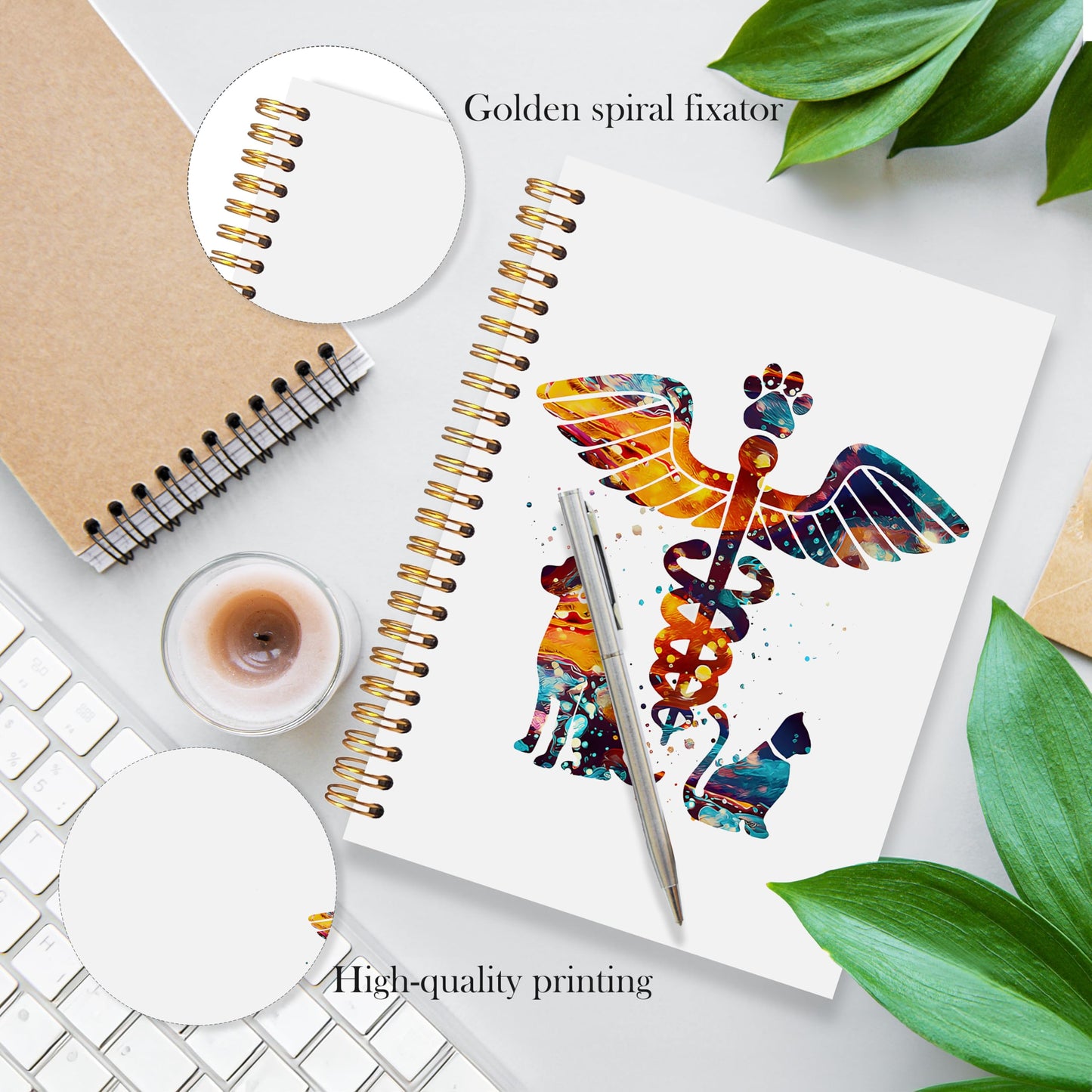 Dog Cat Veterinarian Medical Spiral Notebook, Veterinarian Gifts for Women Men Journal, Vet Tech Med Assistant Gifts Notebook Journal, Vet Medical Office Supplies, 5.5x8.3 Inch