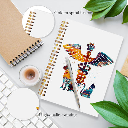 Dog Cat Veterinarian Medical Spiral Notebook, Veterinarian Gifts for Women Men Journal, Vet Tech Med Assistant Gifts Notebook Journal, Vet Medical Office Supplies, 5.5x8.3 Inch