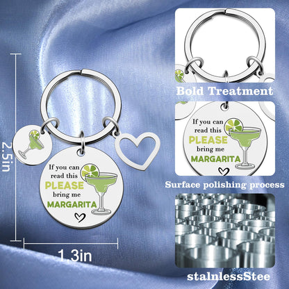 Margarita Gifts for Women Drinking Accessories Unique Alcohol Lovers Gifts Funny Best Friend Bestie Birthday Christmas Gift Ideas for Women If You Can Read This Please Bring Me Margartia Cute Keychain