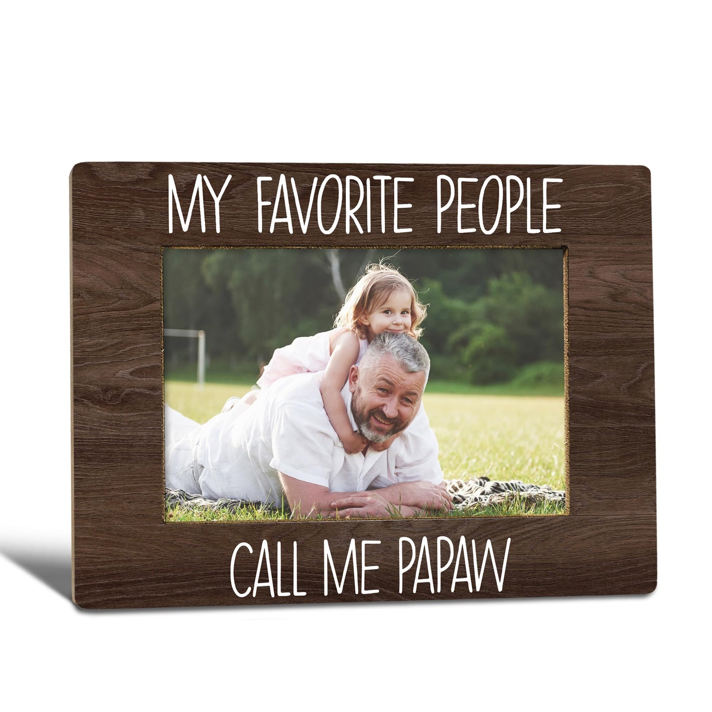 My Favorite People Call Me Papaw Picture Frame, Papaw Grandpa Gifts for Father's Day, Best Grandpa Gifts Photo Frame 4x6, Grandfather Wooden Photo Picture Frames for Desk Tabletop Decor