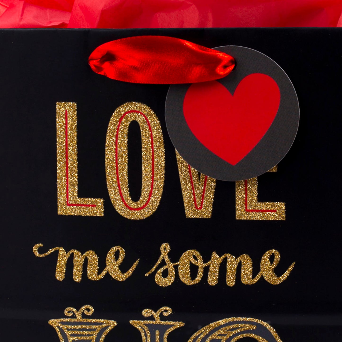 Hallmark Mahogany 9" Medium Gift Bag with Tissue Paper (Love Me Some Us) for Anniversary, Valentines Day and More