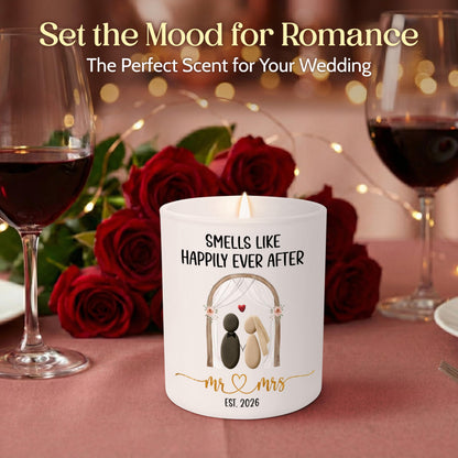 TEEZWONDER Wedding Gifts for Newlyweds - Mr & Mrs 2026 Scented Candle - Bridal Shower Engagement Gifts for Couples, Mr and Mrs Gift for Bride and Groom, Anniversary Wedding Gift for Women Men