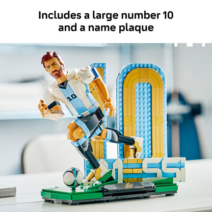 LEGO Editions Lionel Messi – Soccer Legend - Building Set for Boys & Girls, Ages 12+ - Collectible Soccer Gift with Plaque - Kids Bedroom or Shelf Decor - 43015