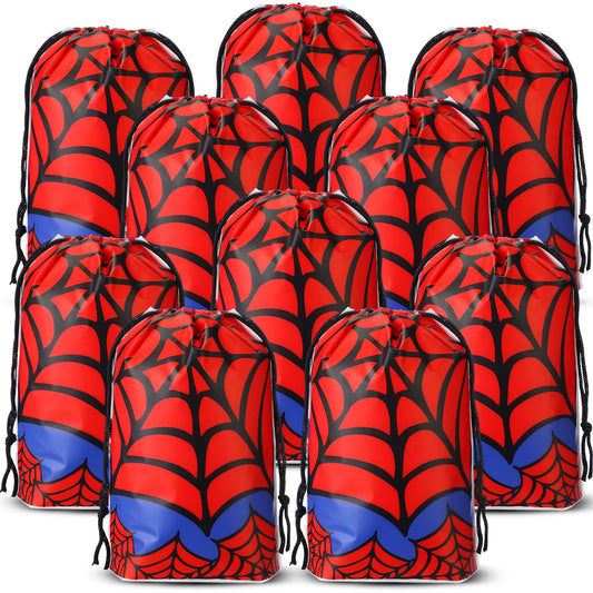 Lzuhoa 24 Pcs Spider Party Favors Gift Bags Drawstring Party Bags, Spider Birthday Decorations, Birthday Party Favor Bags Treat Goodie Bags for Birthdayy Party