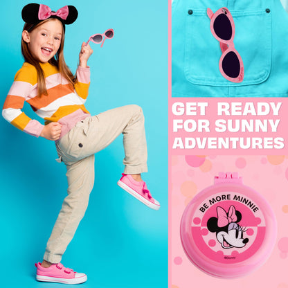 Disney Stitch Shoulder Bag for Girls Cross Body Bag with Kids Sunglasses Hair Accessories (Pink Minnie Mouse)