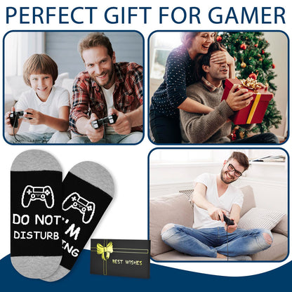 Birthday Gifts for Men Teen Boys, Valentines Day Gift for Him Boyfriend Husband, Do Not Disturb I'm Gaming Funny Gamer Socks