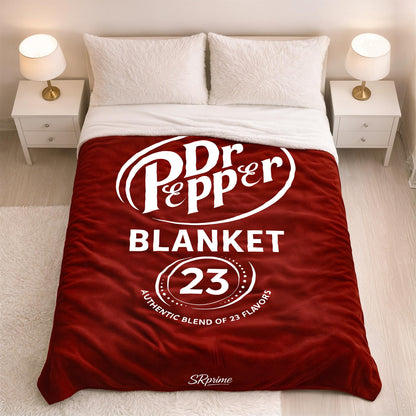 Dr Pepper Blanket (80” x 60”) XL – Ultra Soft Fleece Blanket for Room Decor Aesthetic - Red Throw Blanket for Couch, Bed & Travel | Home Decor, Funny for Soda Fans.