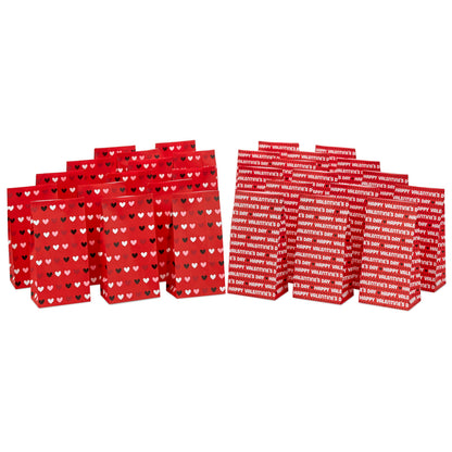 Hallmark Valentine's Day Paper Treat Sacks (30 Bags: Happy Valentine's Day, Hearts) for Classroom Parties, Valentines, Kids, Coworkers