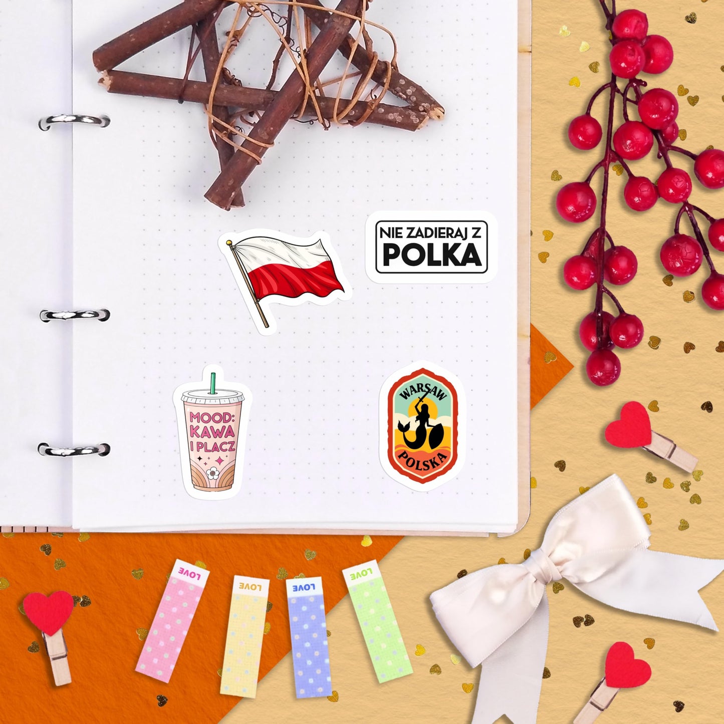 100Pcs Poland Stickers for Luggage, for Water Bottle, Polish Flag Stickers Small- Poland Party Supplies, Polish Gifts - Gift for Women & Men