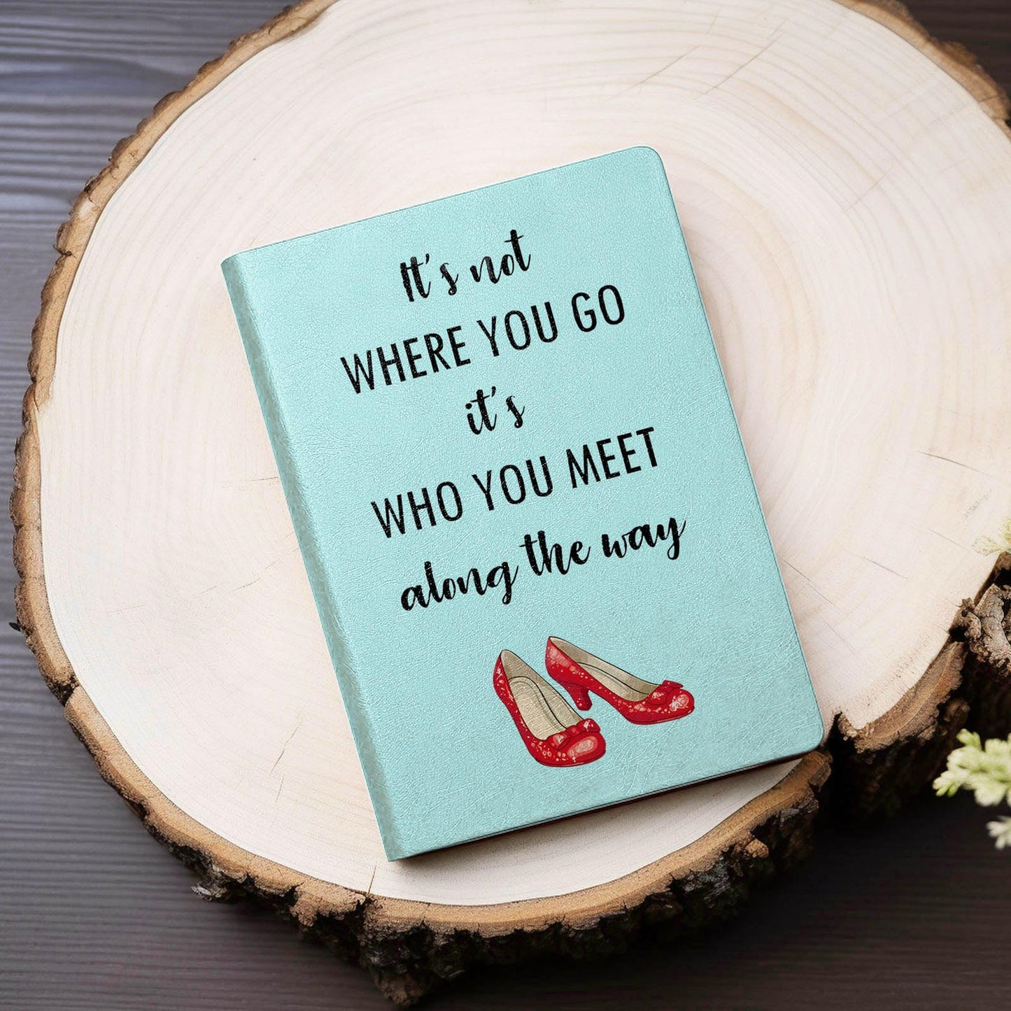 JOHSBYD Wizard Inspirational Gifts Journal Notebook It's Not Where You Go Leather Notebook Inspired Gifts Cosplay Dorothy Notebook Gifts for Fans Collectors Friends(It's Not Where You Go)