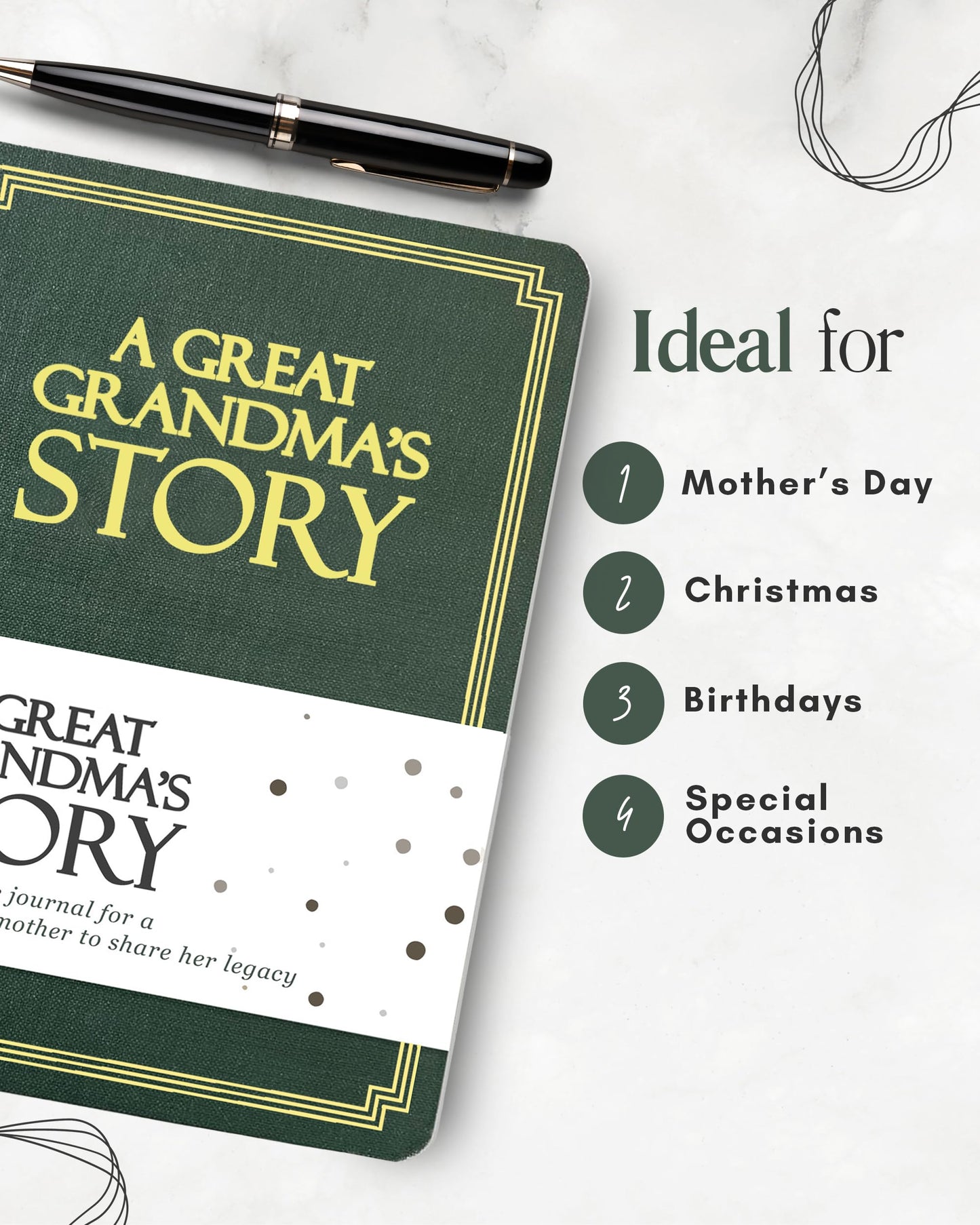 Great Grandma's Life Story Journal (Hardcover): A Meaningful Keepsake for Great Grandma to Share Her Journey & Memories, Book Includes 250+ Prompts, Great Gifts for Mother's Day, Birthday & Christmas