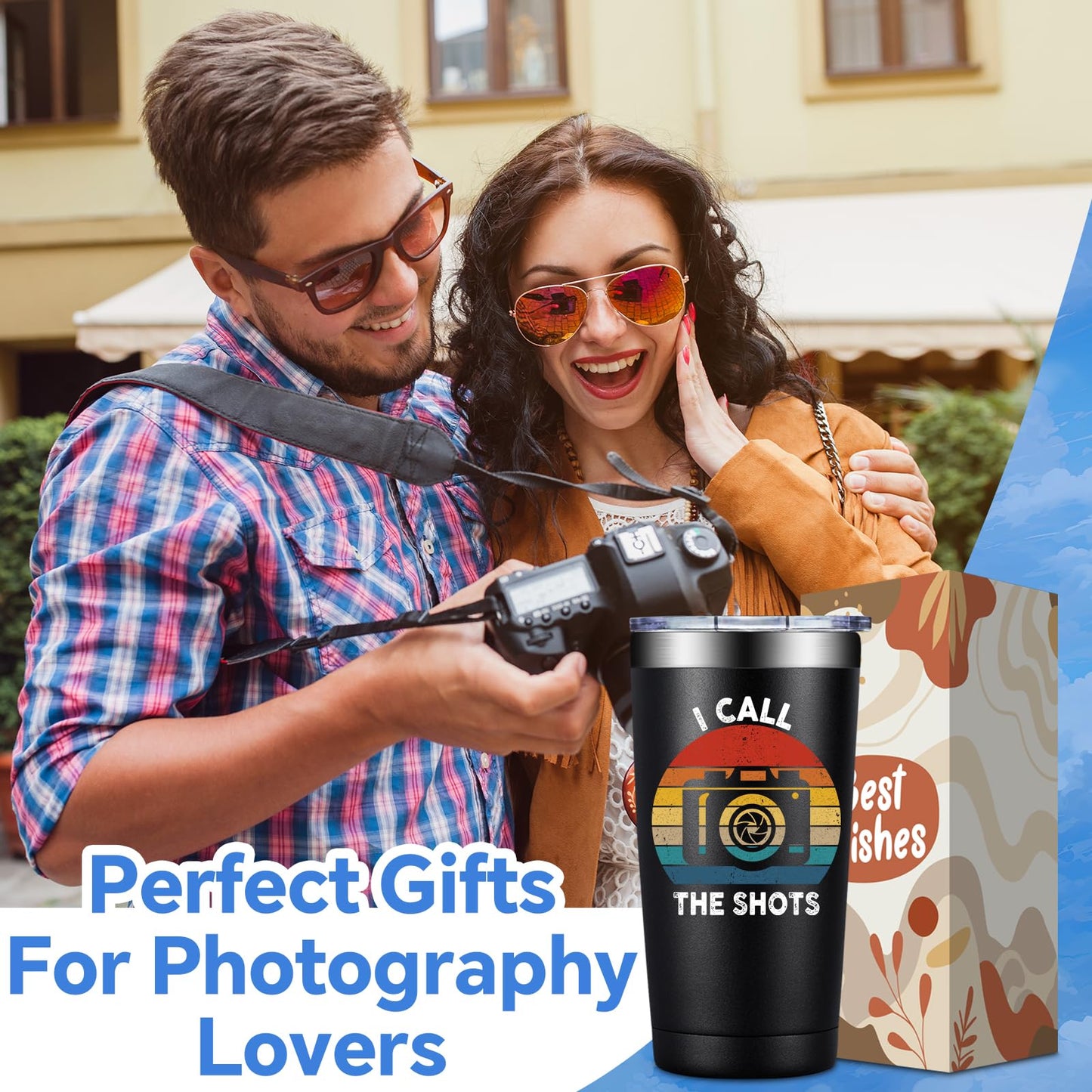 SpenMeta Photographer Gifts for Men Women - Photography Gifts for Photographers - Christmas Birthday Gift for Photography Camera Lovers - 20oz I Call The Shots Tumbler Cup