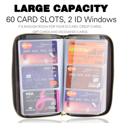 Easyoulife Credit Card Holder Wallet Womens Zipper Leather Case Purse RFID Blocking