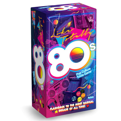 Buffalo Games Like Totally 80's Pop Culture Trivia Game - 200 Cards, 30s Timer & Guide - Team Contest for Adult Game Night - Portable Travel Activities for Adults - Quick Trivia Quizzes for Players