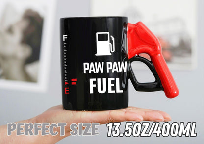 Onebttl Paw Paw Gifts, Pawpaw Fuel Color Changing Coffee Mug with Fueling Nozzle Handle, Gifts for Grandpa, 13.5oz/400ml Funny Ceramic Mug for Christmas, Father's Day