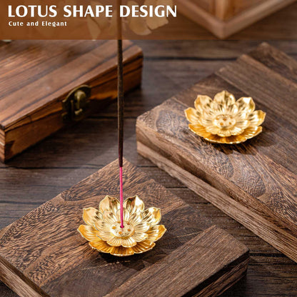 Layhit 60 Pcs Return Gifts for Pooja Bulk Incense Holder 2.16 Inches/5.5 cm Indian Return Gifts for Women Navratri Gold Lotus Incense Sticks Holder, Zinc Alloy Stick/Coil/Cone Anti Ash Spilling