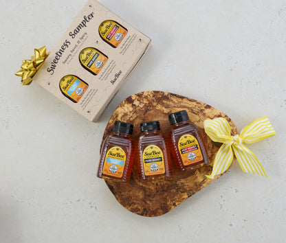 Sue Bee® Sweetness Sampler – 3 Pack Honey Gift Set | Original, Hot & Sea Salt | Pure U.S. Farmed Certified | Gourmet Gift Set for Foodies, Cooking, Tea, Charcuterie & Holiday Gifting 8 Ounce (Pack of 3)