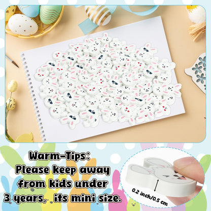 Easter Bunny Mini Erasers for Kids - 60Pcs Spring Gifts Easter Rabbit Pencil Erasers Cute Rabbit Ears Face 3D Puzzle Desk Pet Stationery for Classroom Reward Basket Stuffers Birthday Party