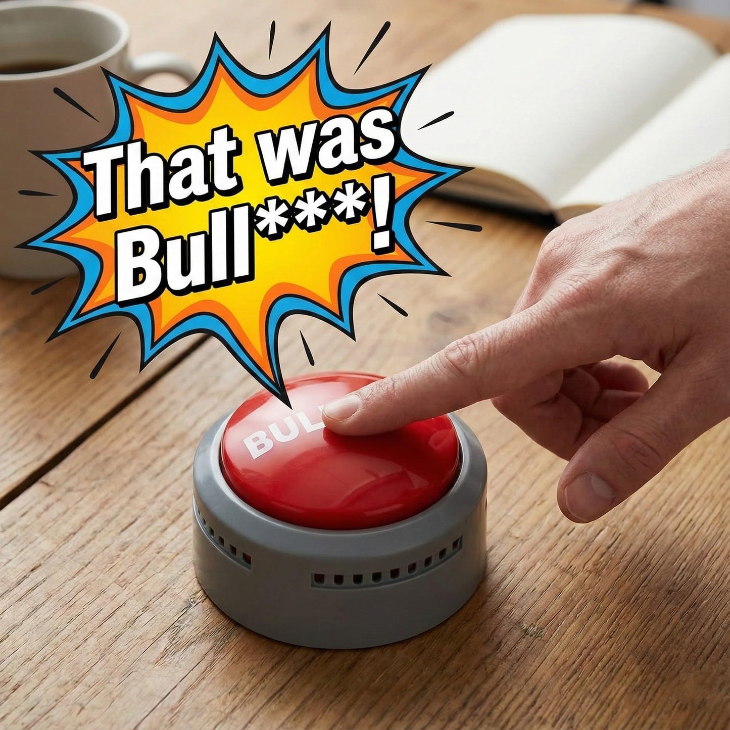 Bullshit Button – The Official Hilarious BS Button with Sound Effects & Flashing Light – Perfect Gag Gift for Friends, Family, and Co-workers - Batteries Included