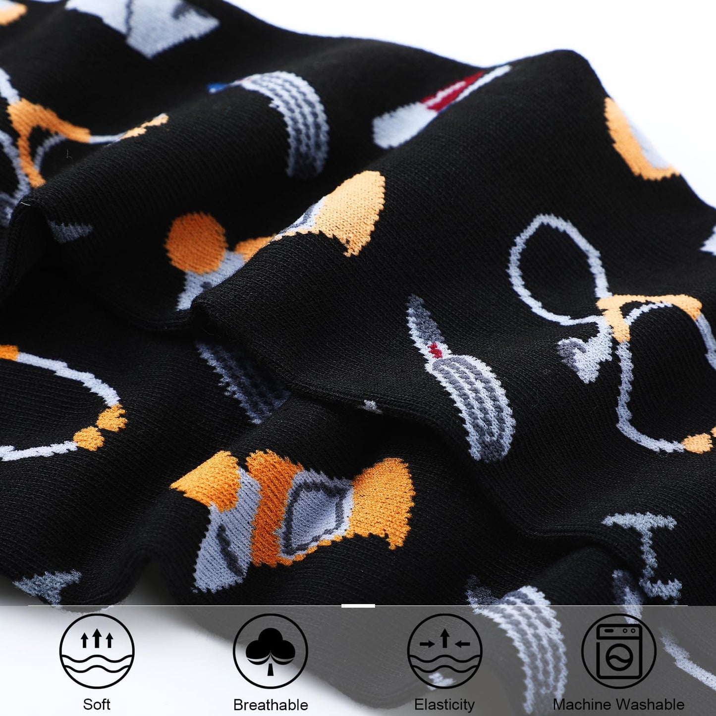 Shihanee 2 Pairs Nurse Socks for Men Nurse Appreciation Gifts Novelty Male Nursing Socks for Rn Cna Lpn Medical Assistant Nursing
