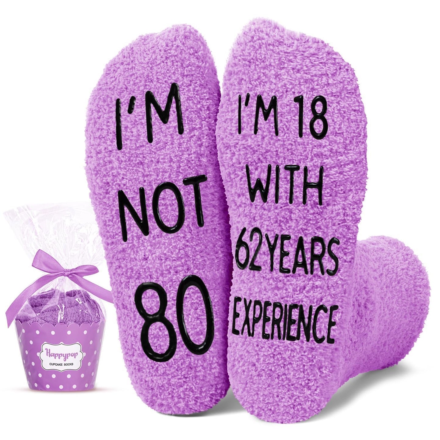 HAPPYPOP Birthday Gifts Ideas for Women - Socks for 75th 80th Year Olds, Socks for Elderly
