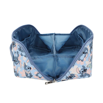 Bioworld Disney Stitch Poses All-Over Print 9" Blue Cosmetic Bag